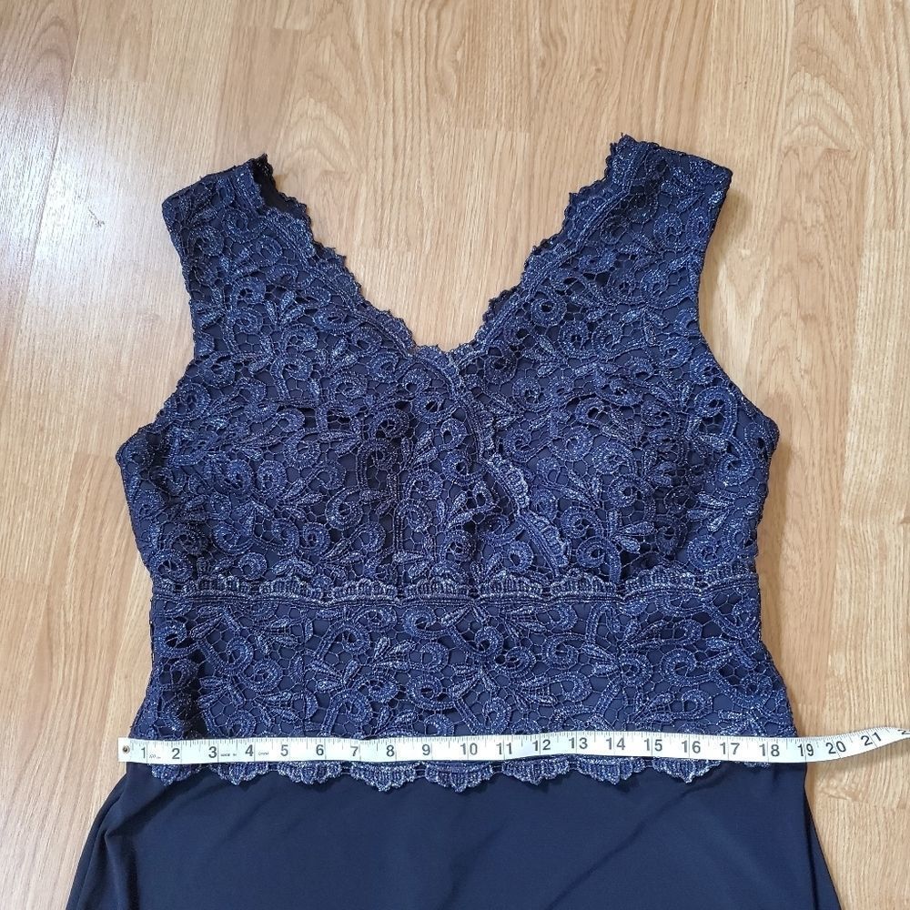 Alex Evenings Navy Sleeveless Gown Sz14P - Picture 9 of 16